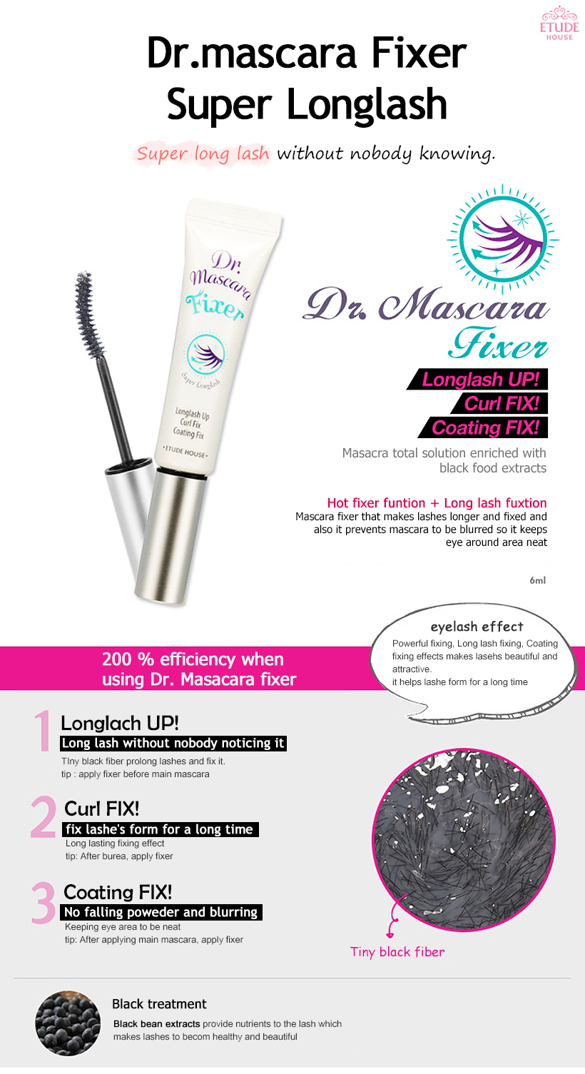 Dr. Mascara Fixer for Super Longlash 6ml How to use Description Ingredients