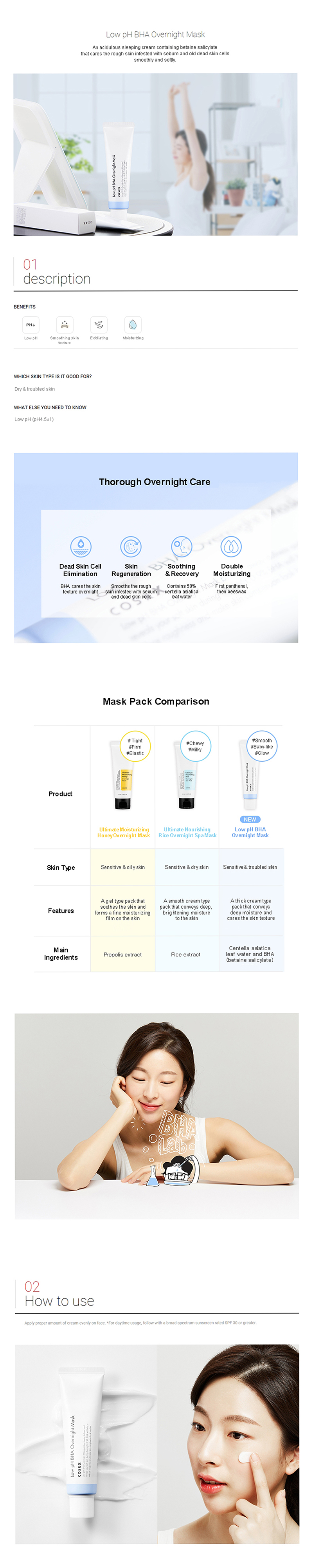 Low PH BHA Overnight Mask 50ml How to Use Description Ingredients